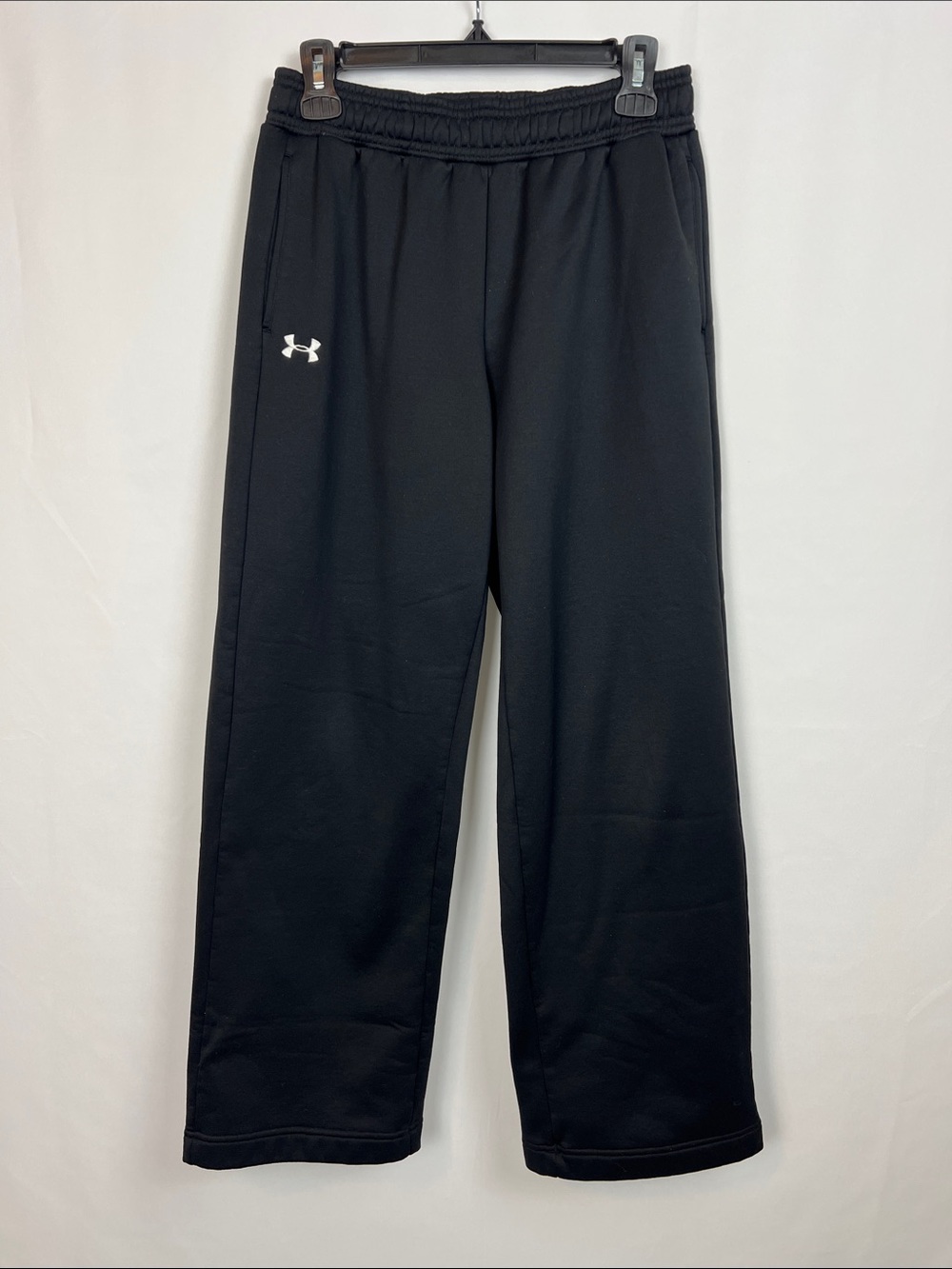 Under Armour Black Sweatpants with White Logo Size Small